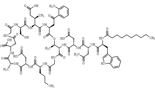 9-L-β-Aspartic acid-daptomycin (Daptomycin Beta-Isomer) 123180-72-3